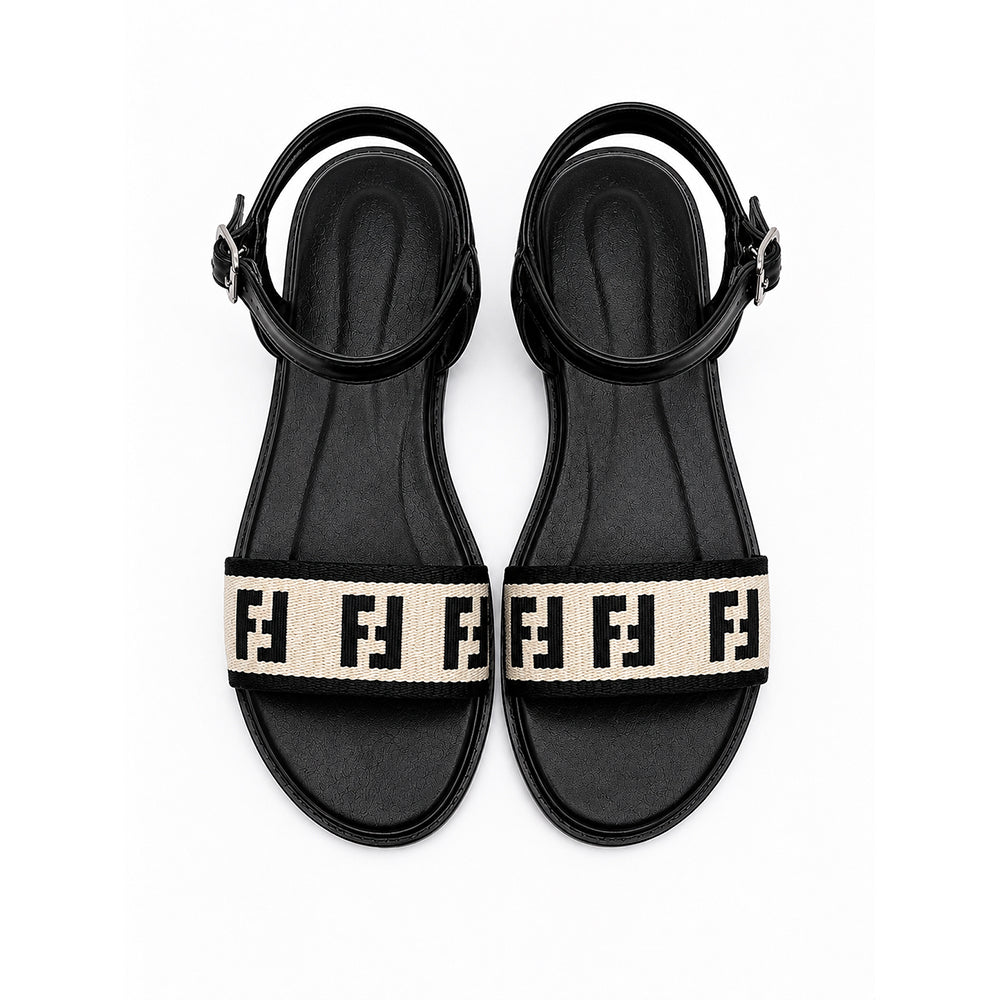 Noir Monogram Sandals