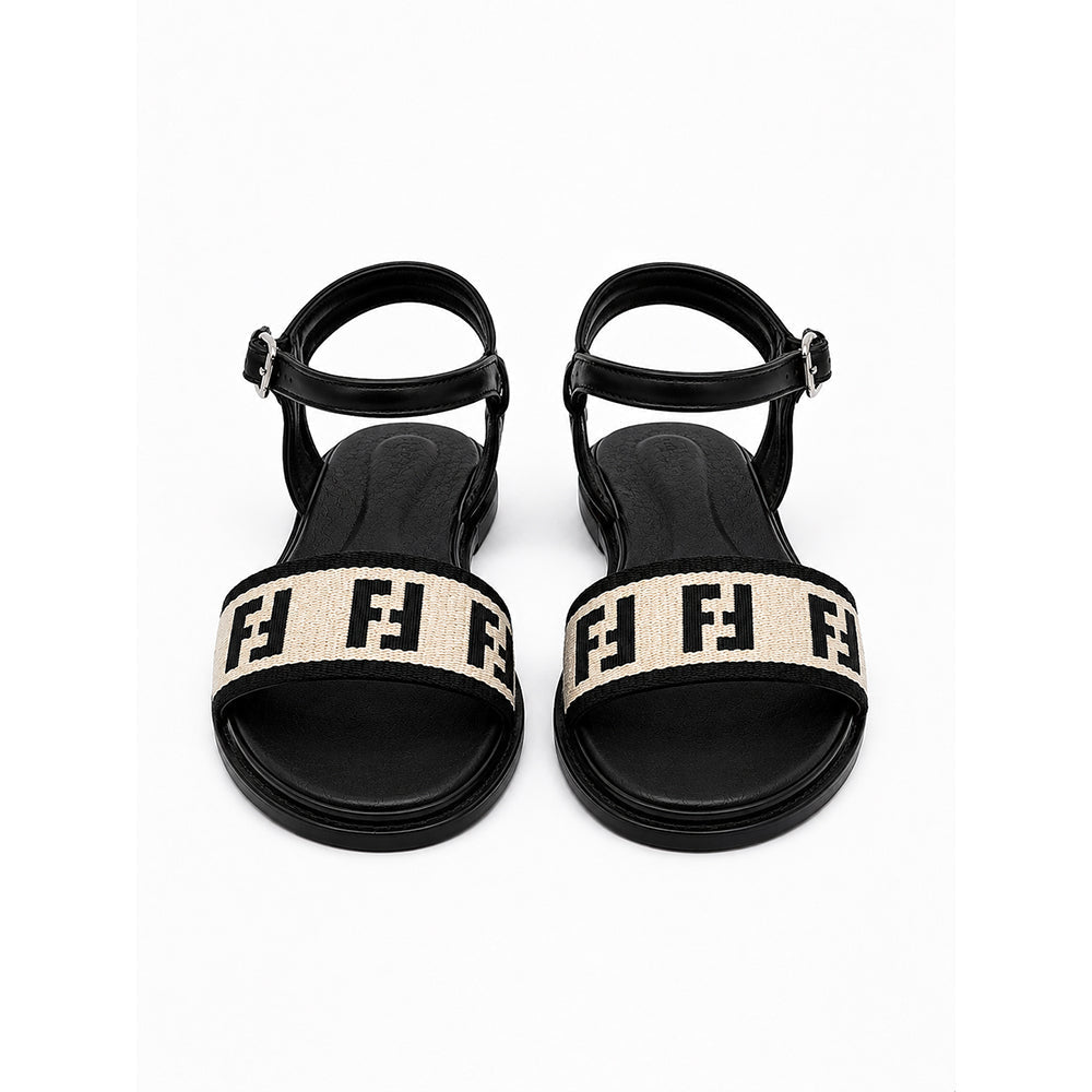 Noir Monogram Sandals