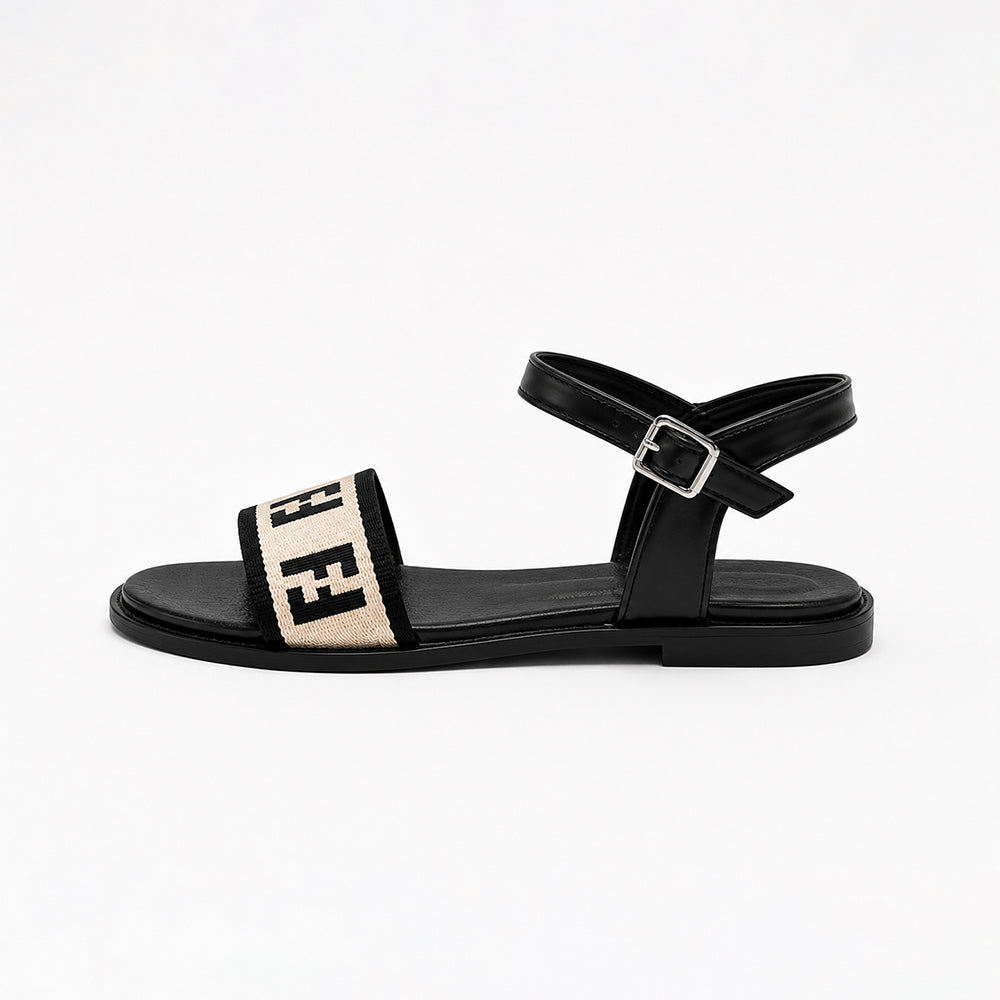 Noir Monogram Sandals