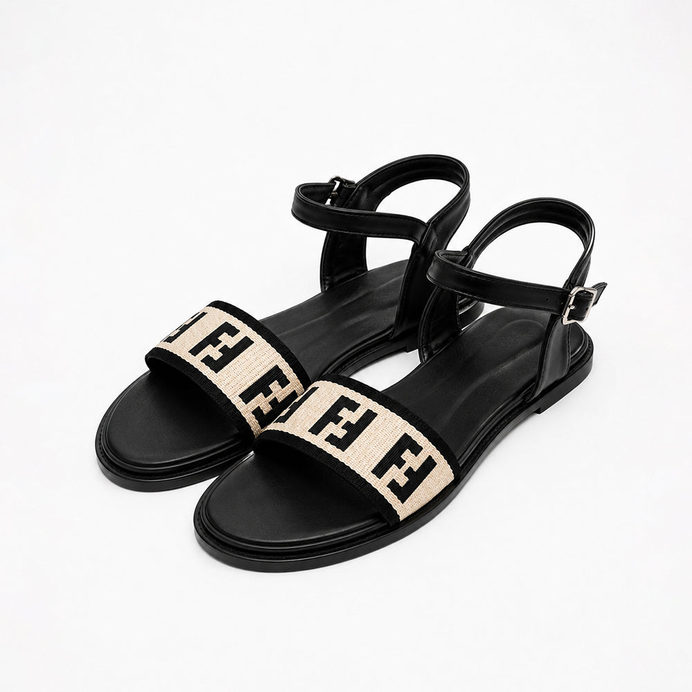 Noir Monogram Sandals