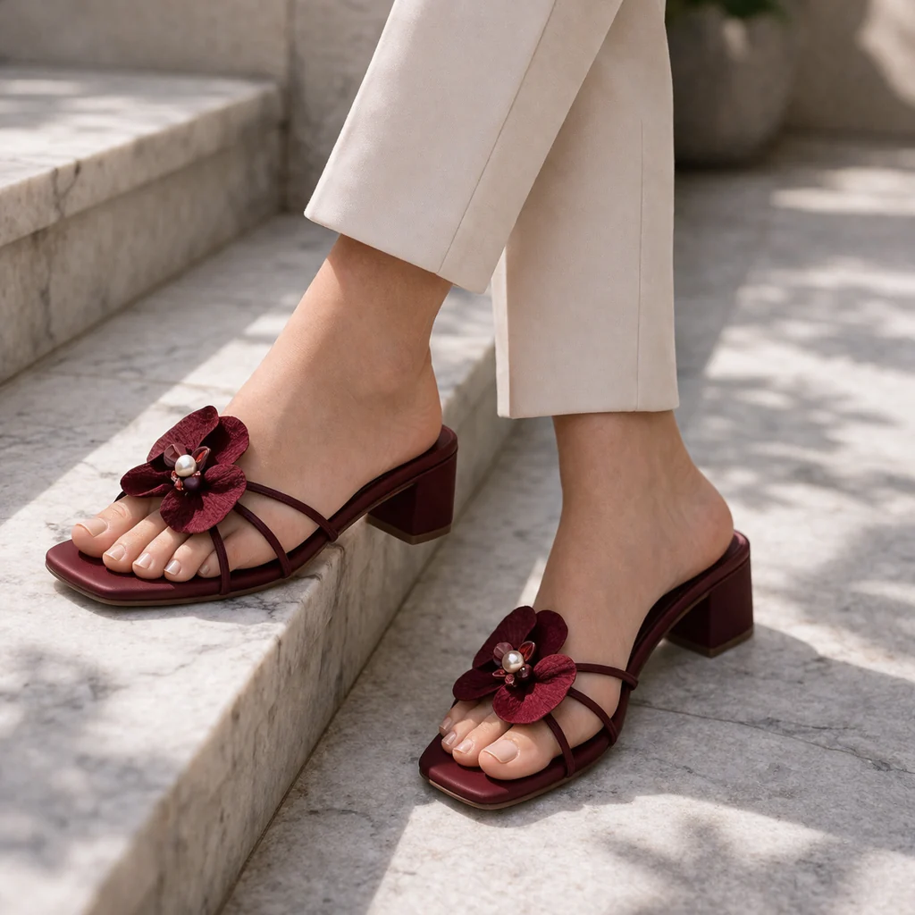 Flora Charm Heel Slides