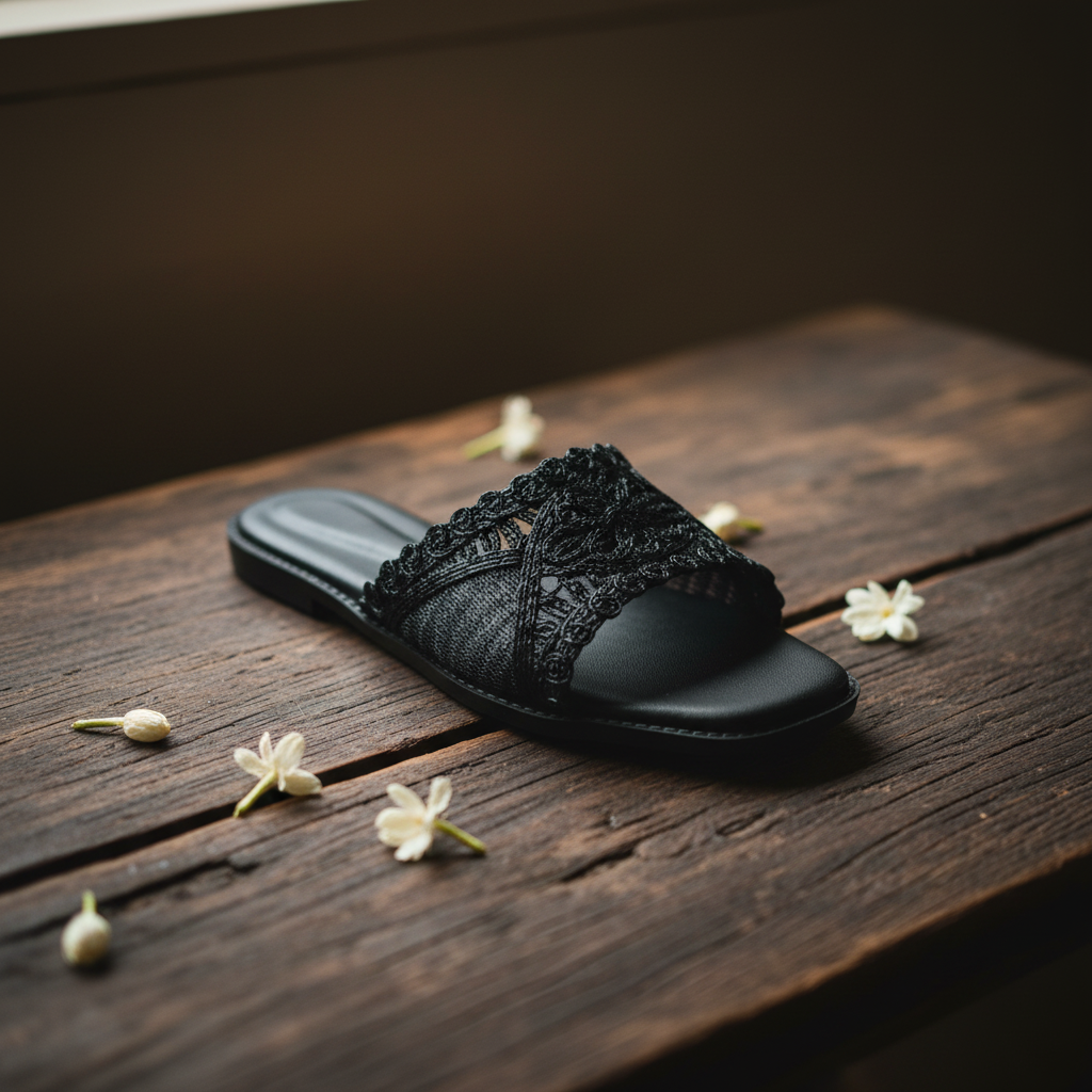 Black Lace Flats