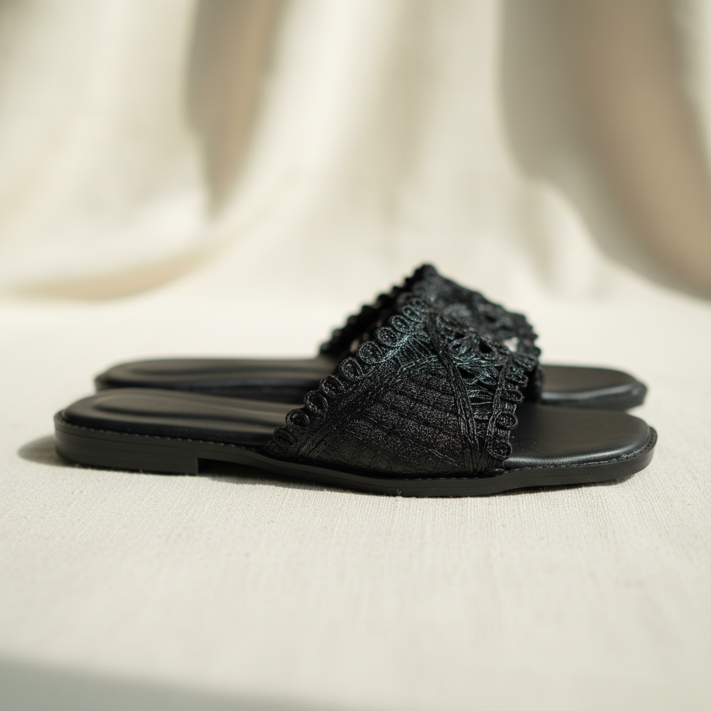 Black Lace Flats