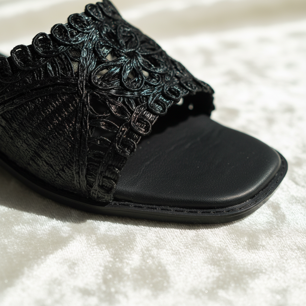 Black Lace Flats
