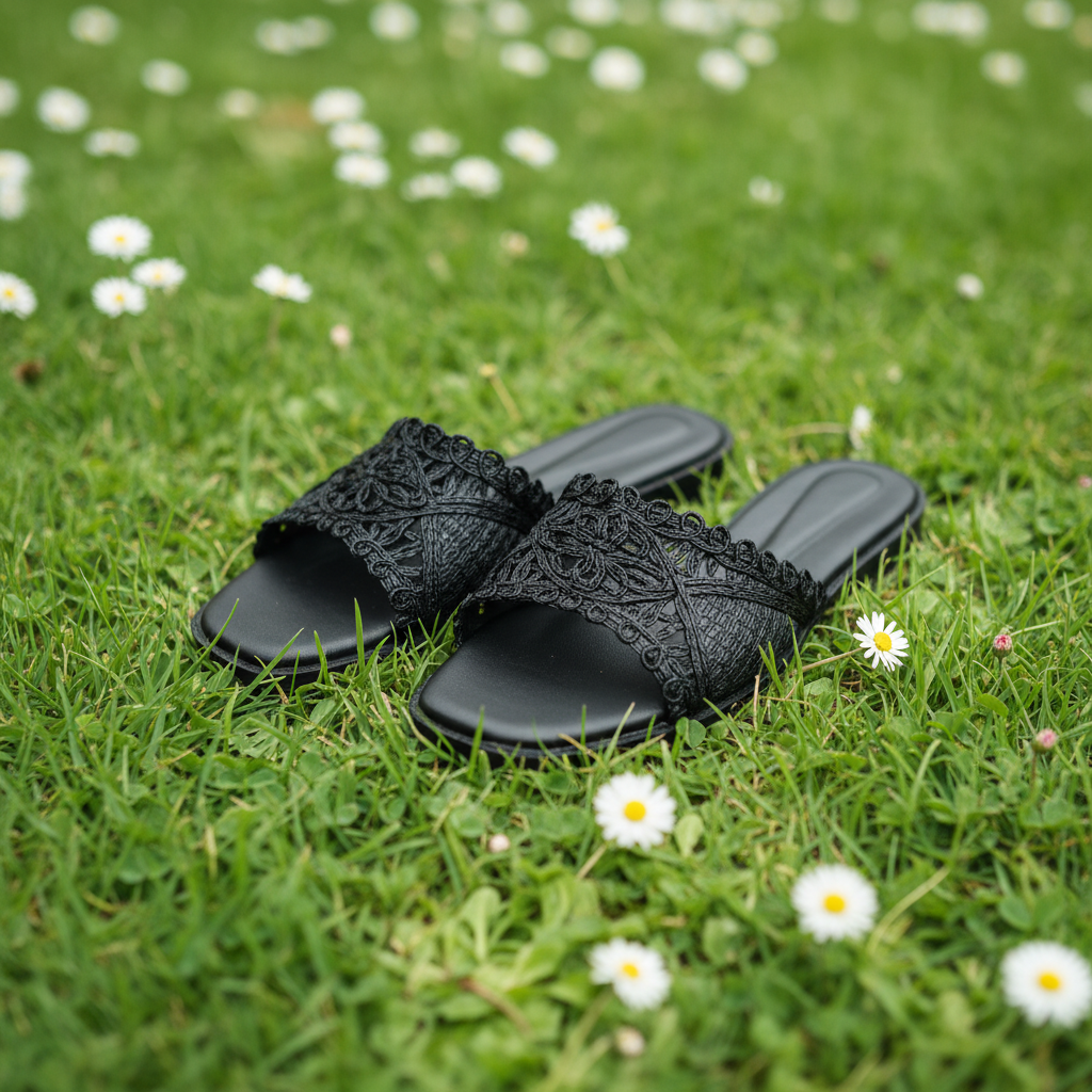 Black Lace Flats
