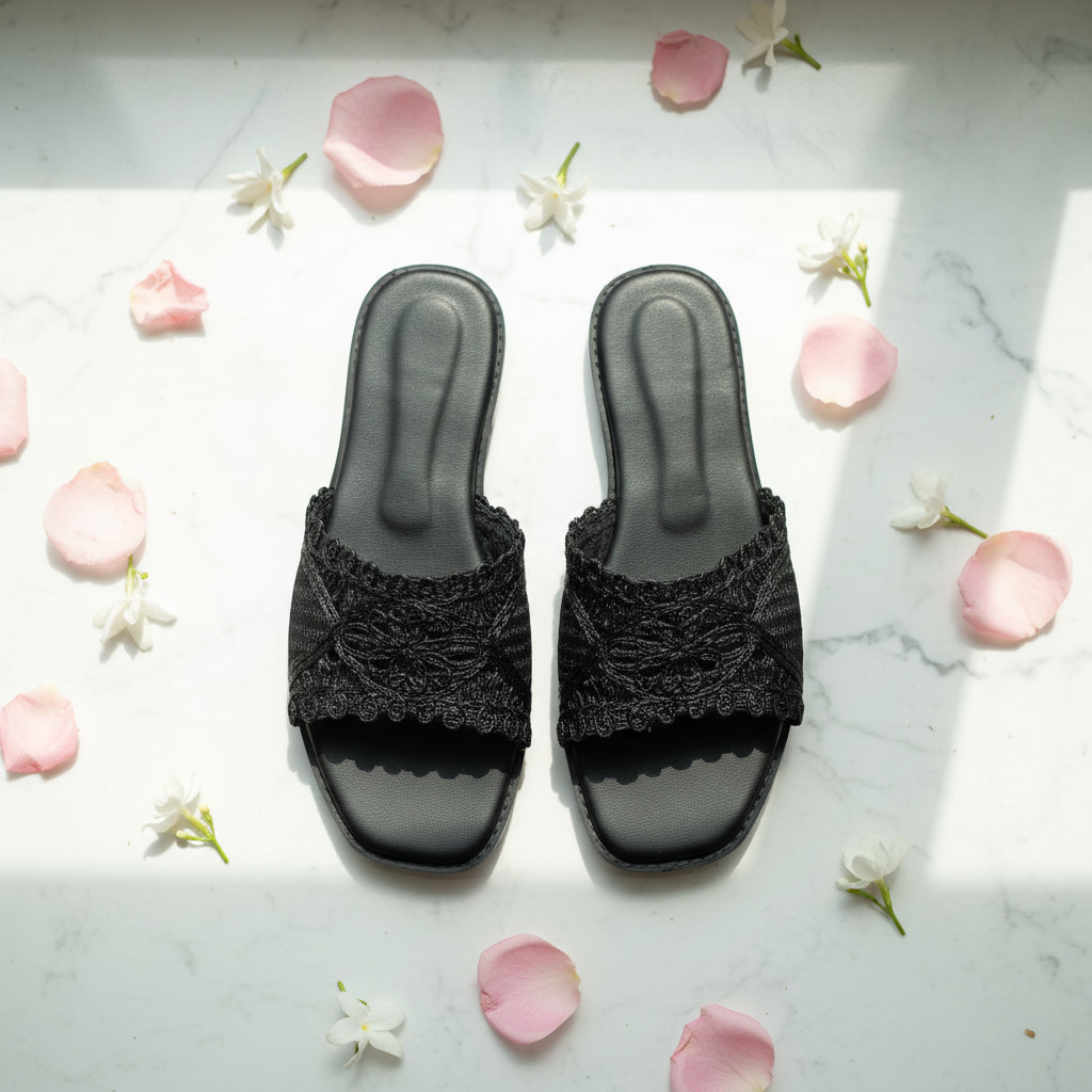 Black Lace Flats