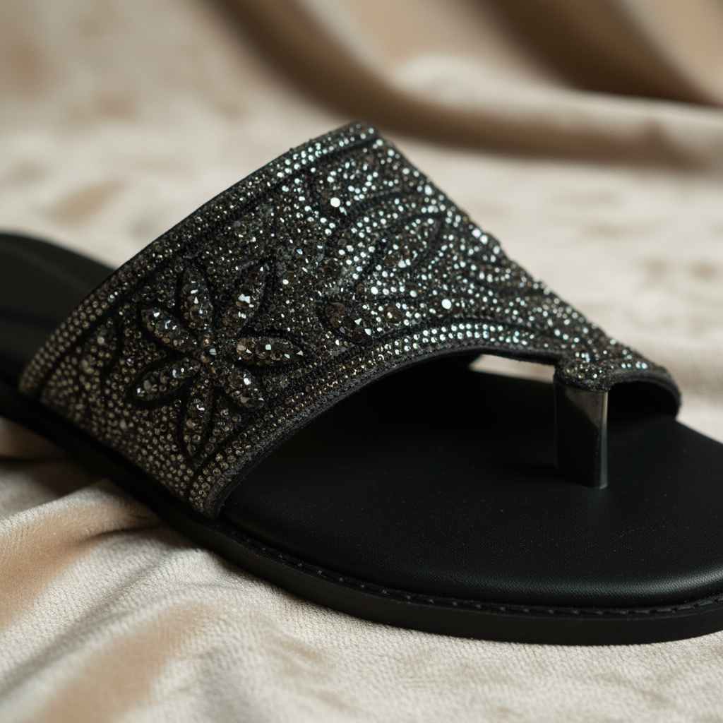 Gunmetal Rhinestone Flats