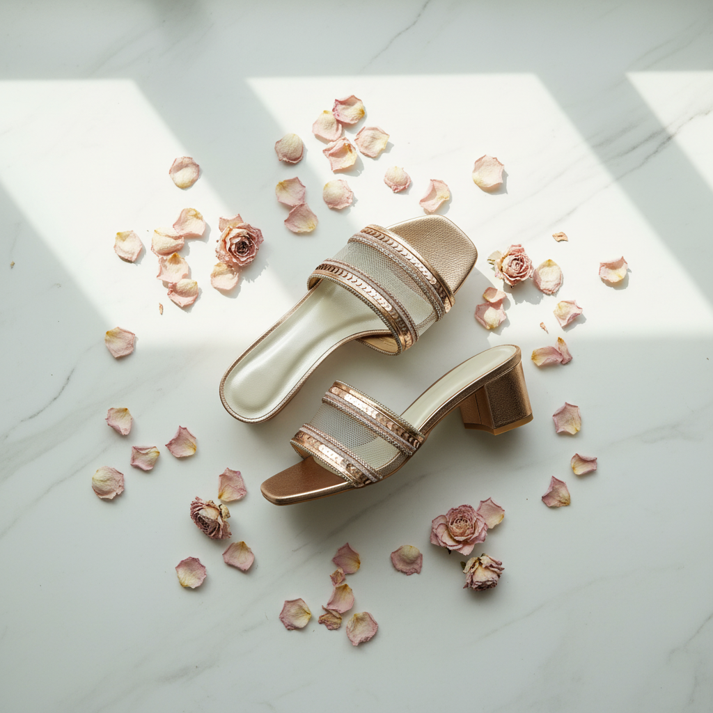 Marble Rose Petals Flat Lay