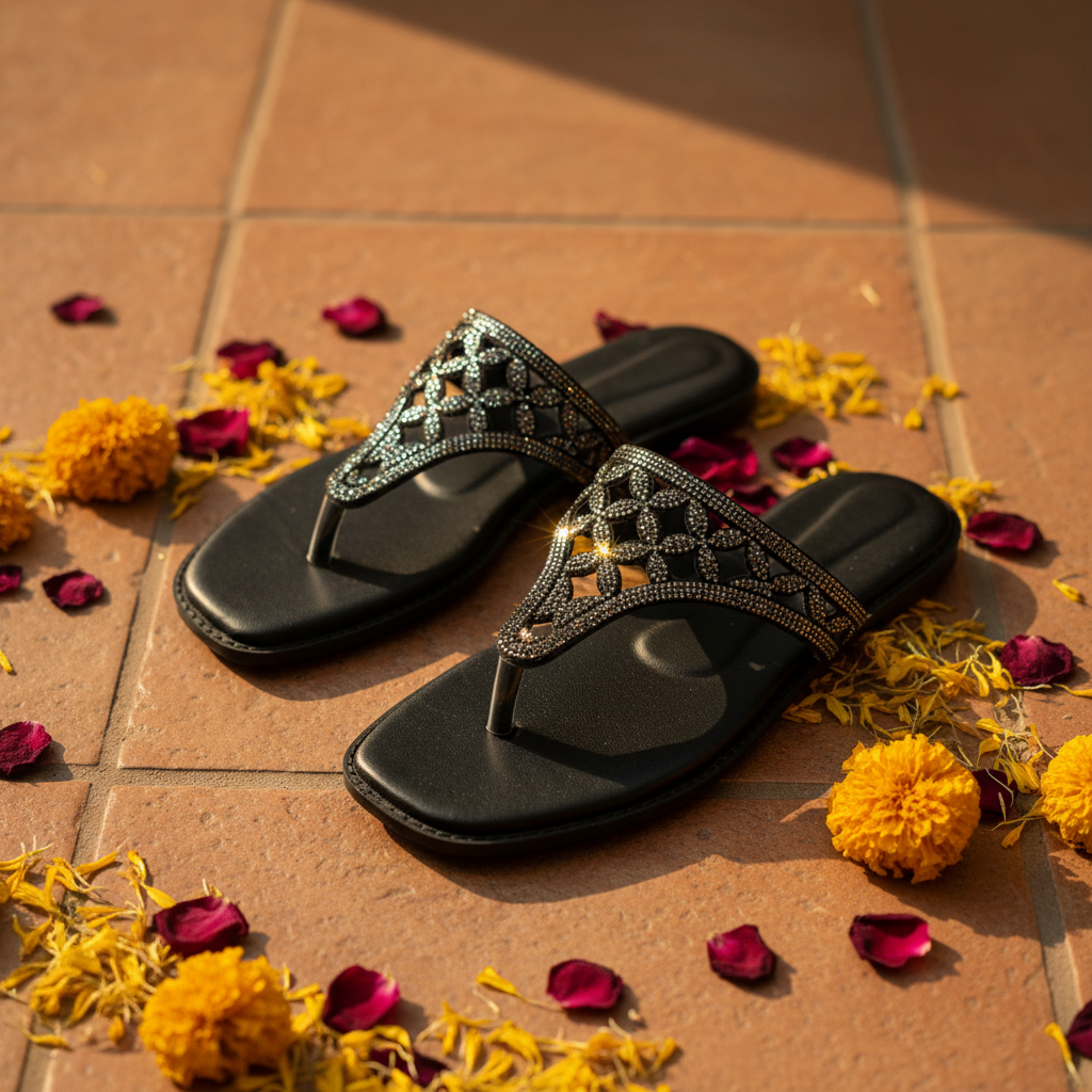 Rhinestone Toe Ring Sandals