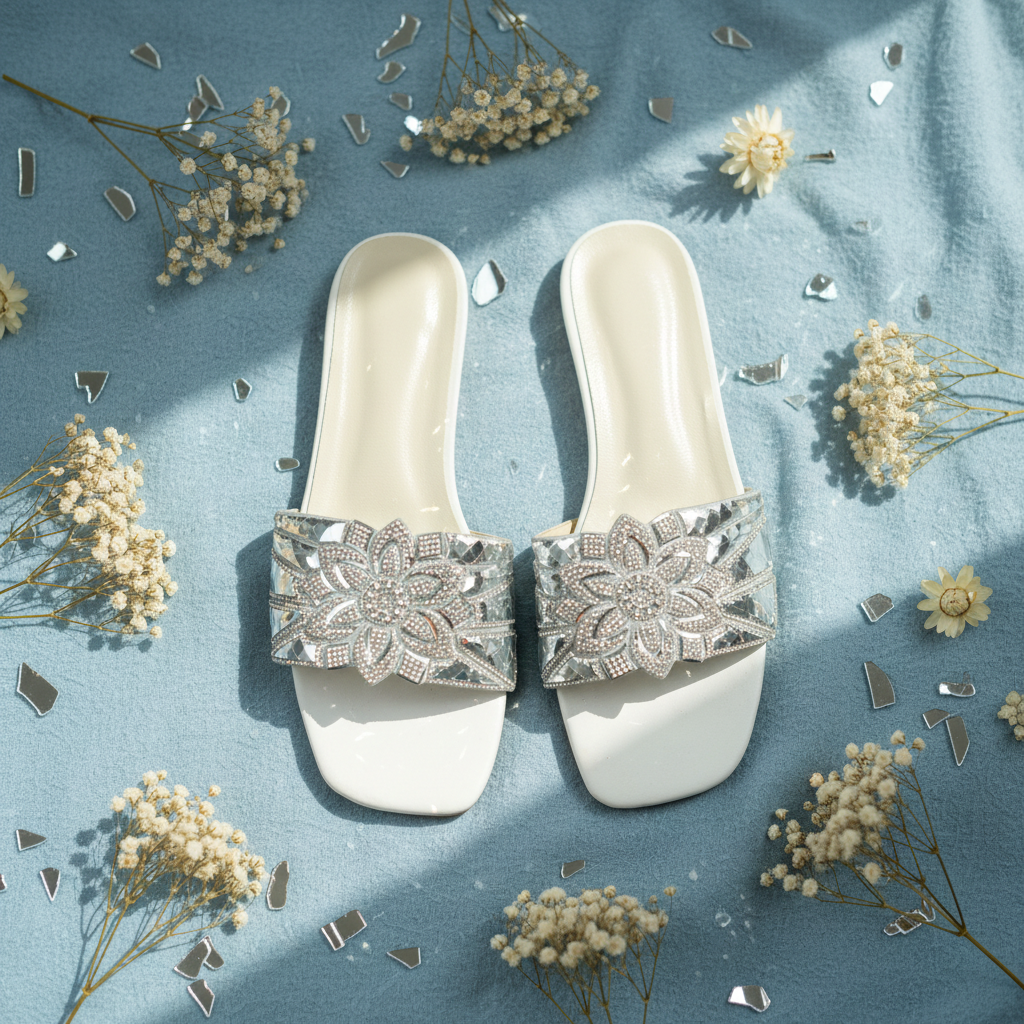 White Silver Mirror Flats