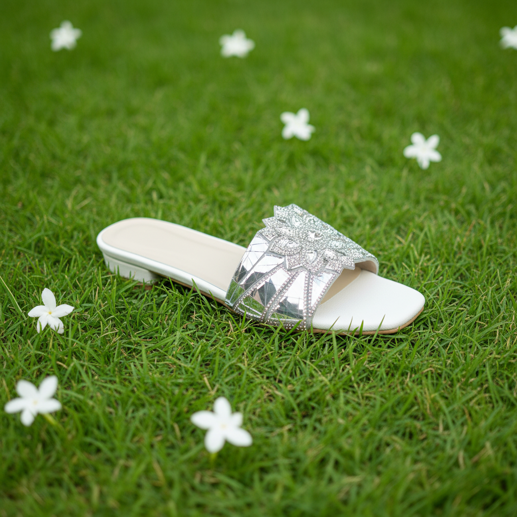 White Silver Mirror Flats